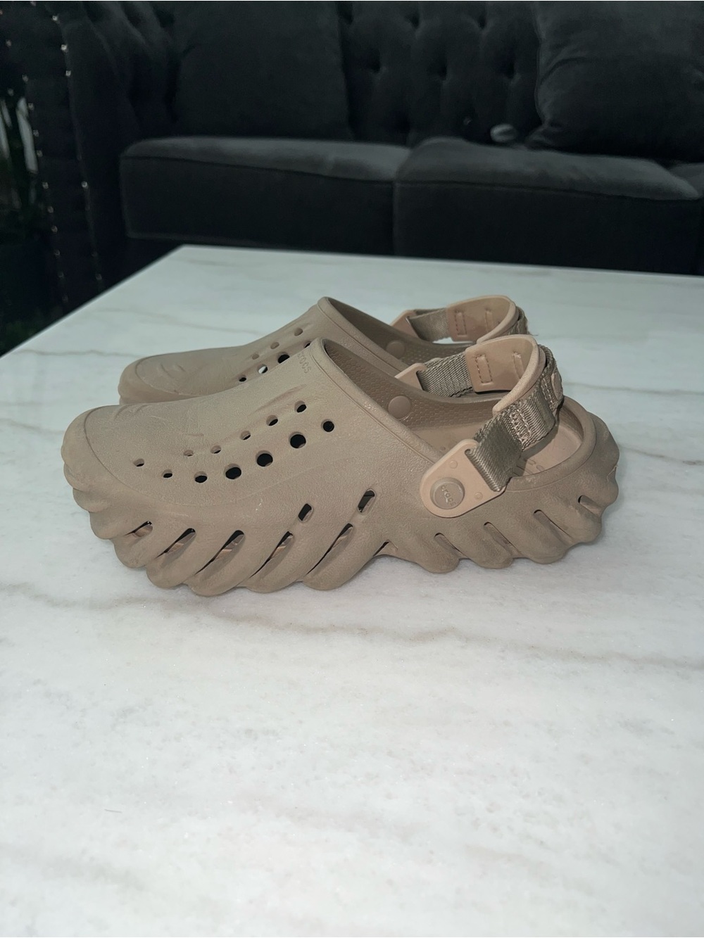 Crocs Young Kids Lightweight Ventilated Slip-On Clog - Tan